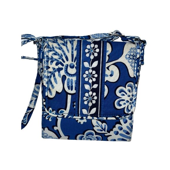 Vera Bradley Glenna Mini Crossbody Shoulder Purse Bag Blue Paisley Floral - Picture 2 of 12